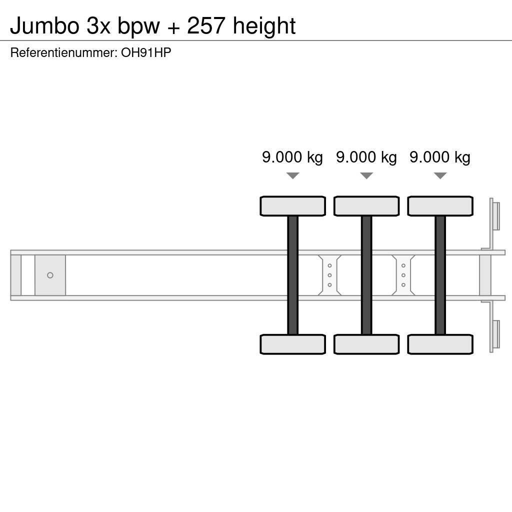 Jumbo 3x bpw + 257 height Elhúzható ponyvás félpótkocsik