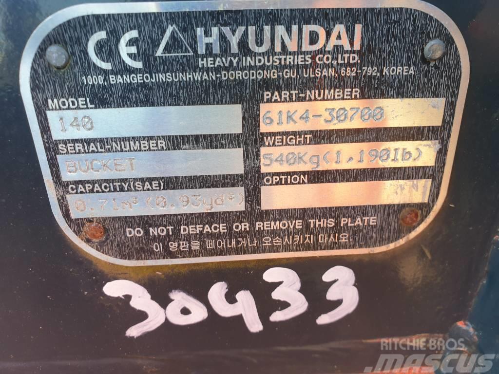 Hyundai Excavator Bucket, 61K4-30700, 140 Kanalak