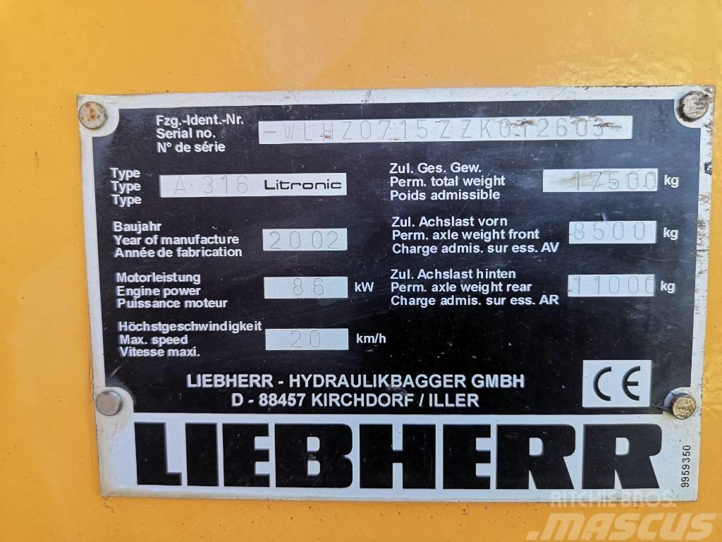 Liebherr A 316 Litronic Gumikerekes kotrók