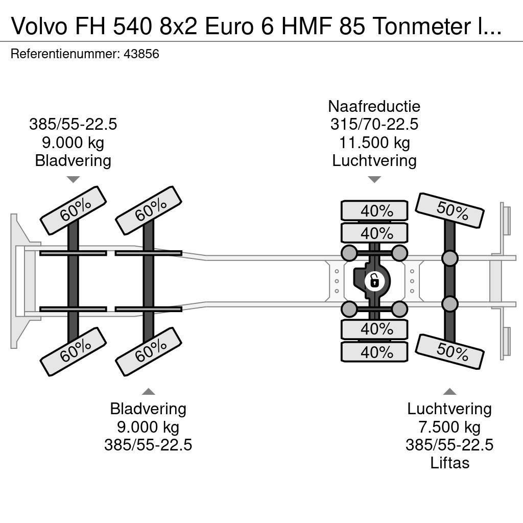 Volvo FH 540 8x2 Euro 6 HMF 85 Tonmeter laadkraan + Fly- Terepdaruk