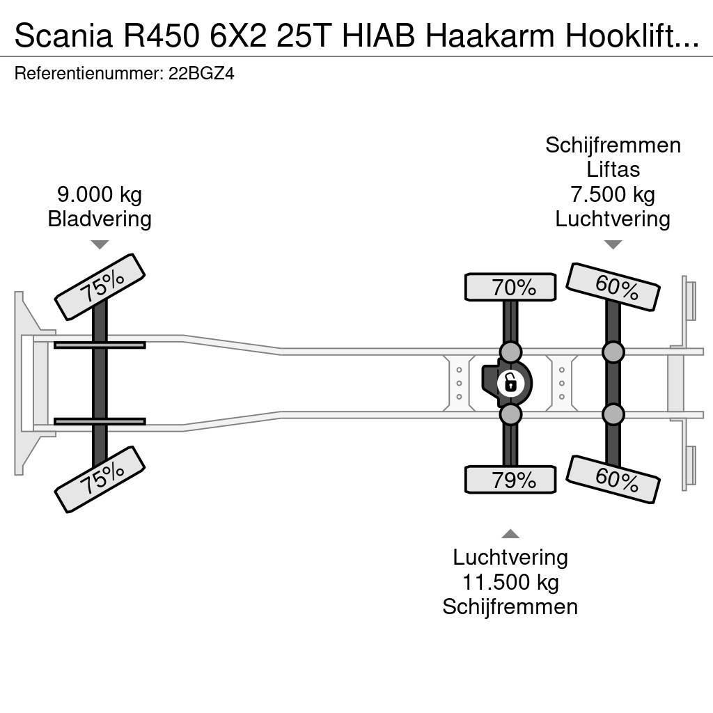 Scania R450 6X2 25T HIAB Haakarm Hooklift Remote, NL Truc Horgos rakodó teherautók