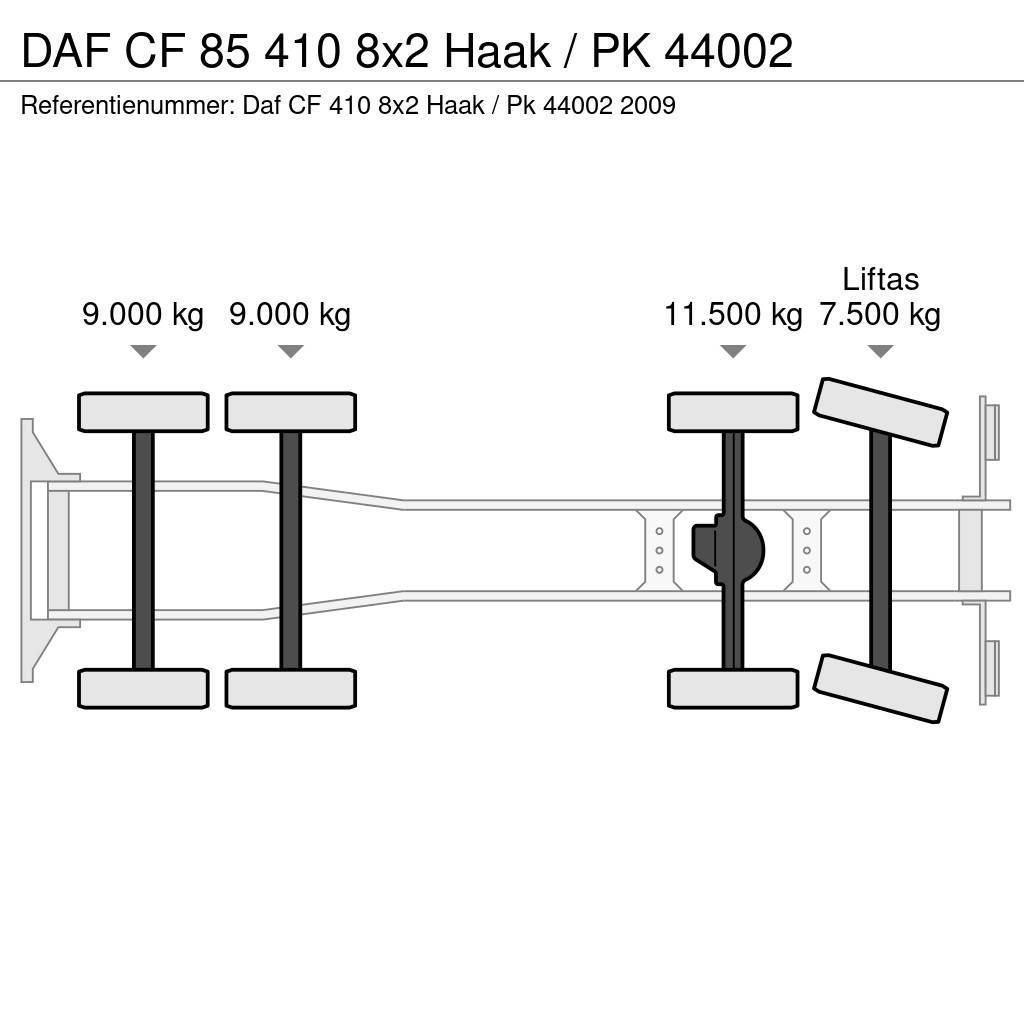 DAF CF 85 410 8x2 Haak / PK 44002 Horgos rakodó teherautók