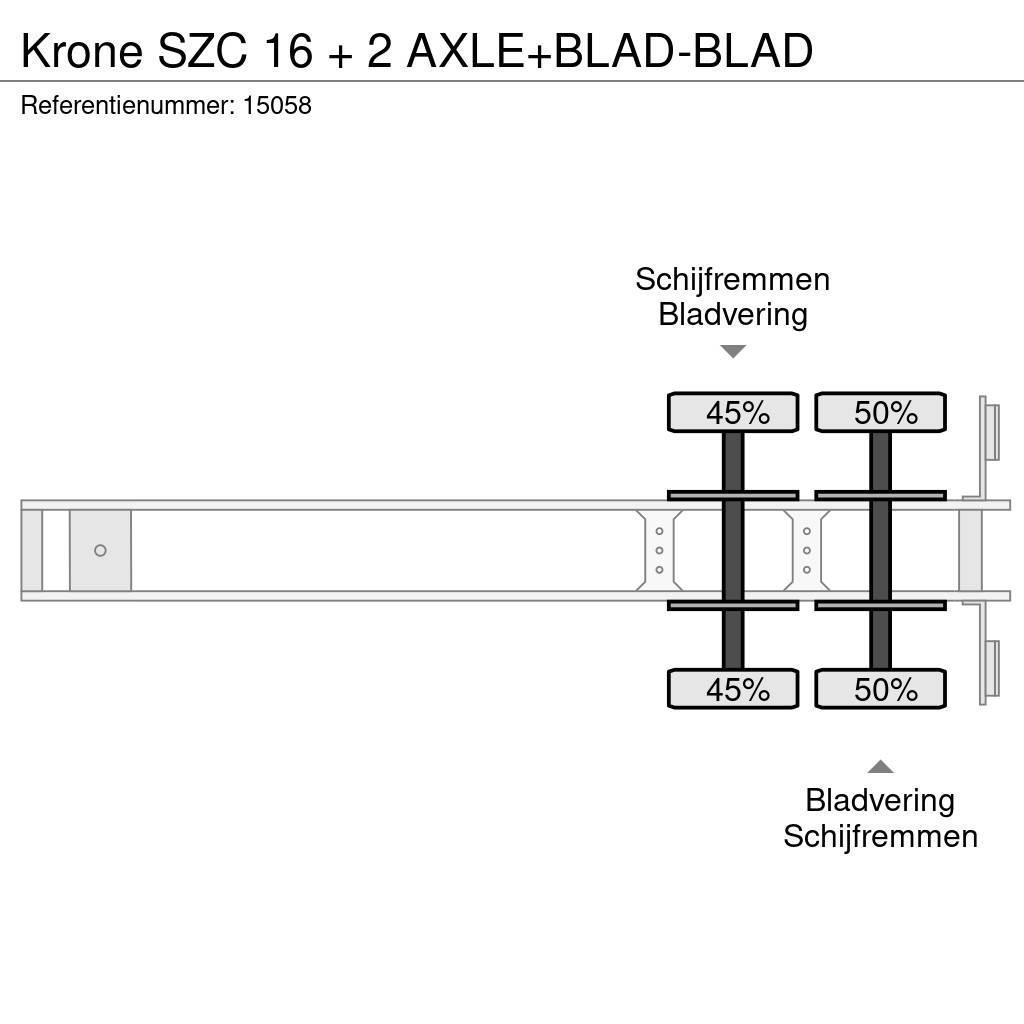 Krone SZC 16 + 2 AXLE+BLAD-BLAD Konténerkeret / Konténeremelő félpótkocsik