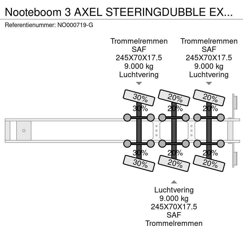 Nooteboom 3 AXEL STEERINGDUBBLE EXTENDABLE 2 X 5,5 METER Mélybölcsős félpótkocsik