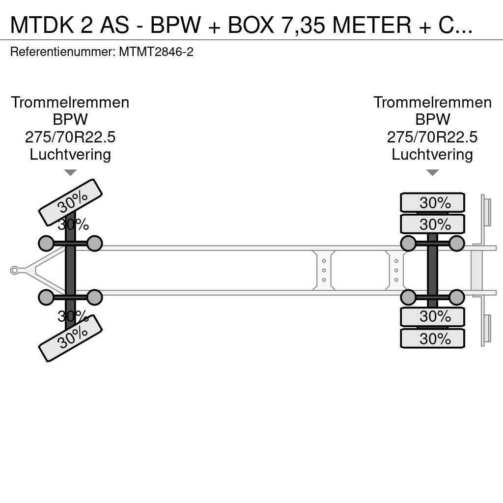  MTDK 2 AS - BPW + BOX 7,35 METER + CARGOLIFT ZEPRO Dobozos pótkocsik