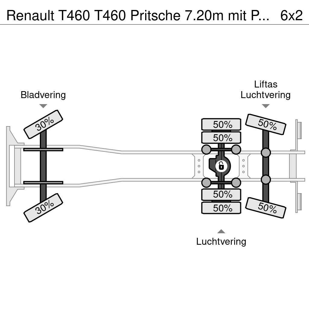 Renault T460 T460 Pritsche 7.20m mit Plane/Spriegel EU6 Elhúzható ponyvás