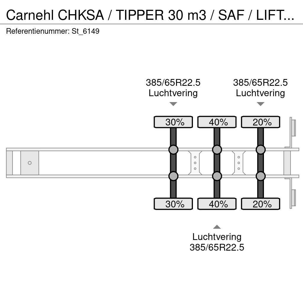 Carnehl CHKSA / TIPPER 30 m3 / SAF / LIFT AXLE / ALUMINIUM Billenő félpótkocsik