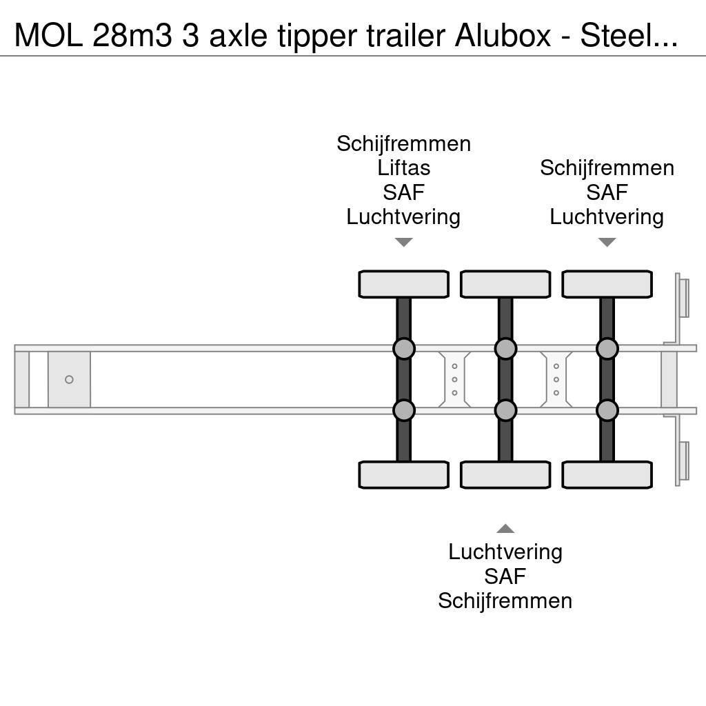 MOL 28m3 3 axle tipper trailer Alubox - Steelchassis ( Billenő félpótkocsik