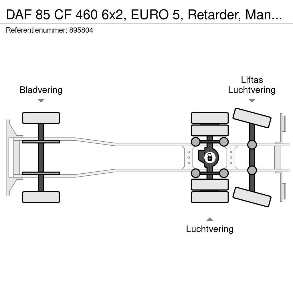 DAF 85 CF 460 6x2, EURO 5, Retarder, Manual, Fassi, Re Platós / Ponyvás teherautók