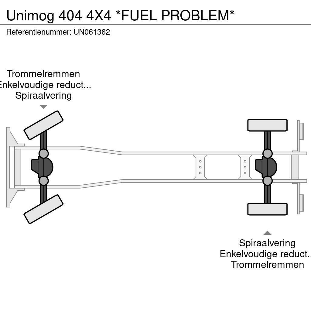 Unimog 404 4X4 *FUEL PROBLEM* Platós / Ponyvás teherautók