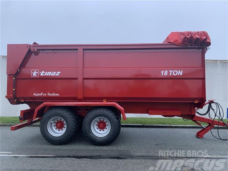 Tinaz 18 tons bagtipvogne med skydepresenning Billenő Mezőgazdasági pótkocsik