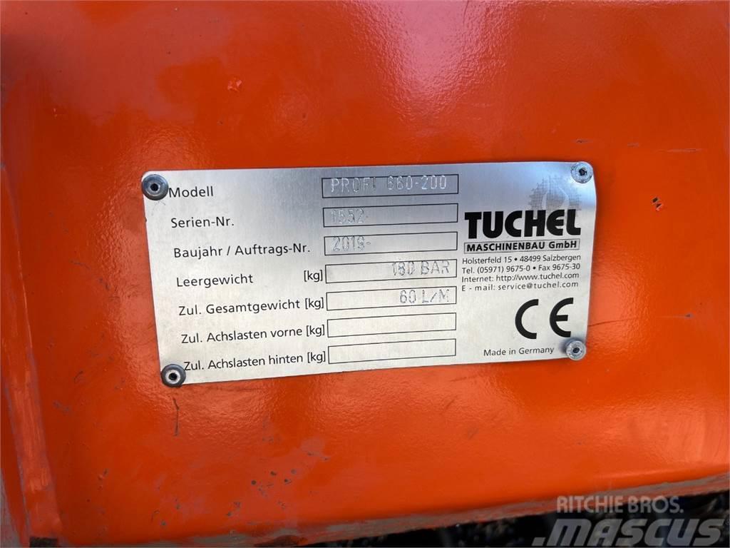 Tuchel Profi 660 kost - 200 cm. bred / Opsamler - kasse - Gumikerekes homlokrakodók