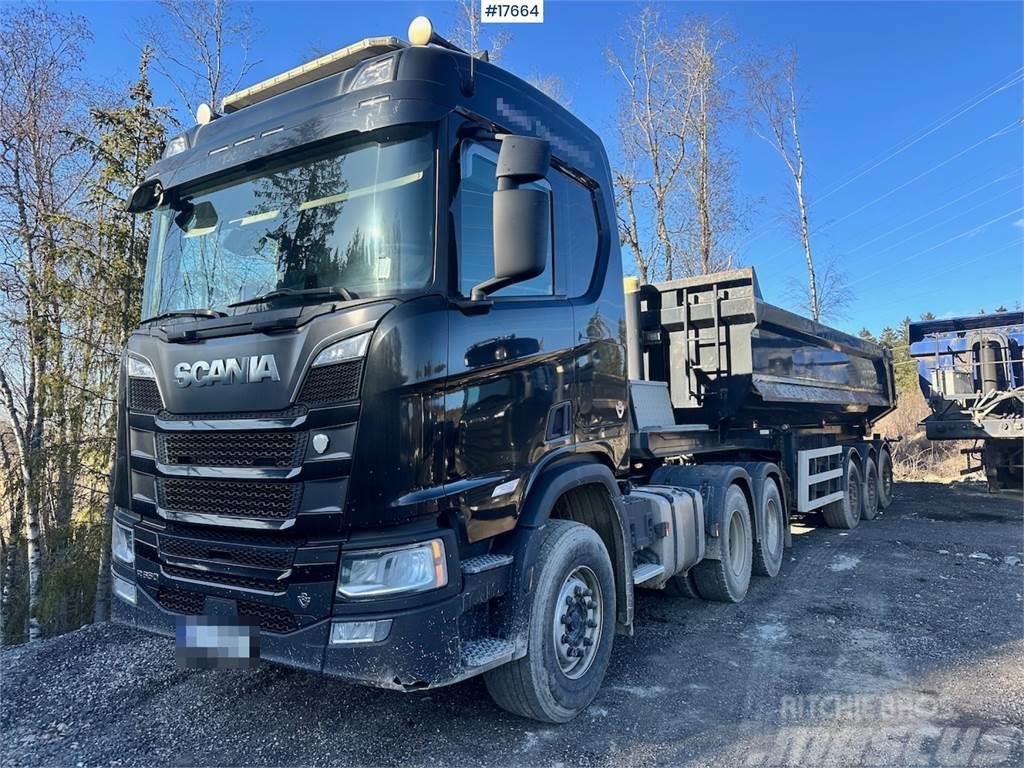 Scania R650 6x4 Truck w/ Maur Trailer w/ central grease Nyergesvontatók