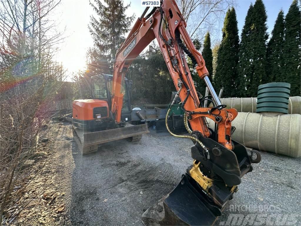 Doosan DX60R B Excavator with Engcon rotor and tools SEE  Mini kotrók < 7t