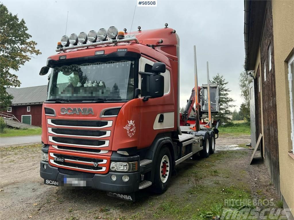 Scania R560 Timber Truck with trailer and crane Rönkszállító teherautók