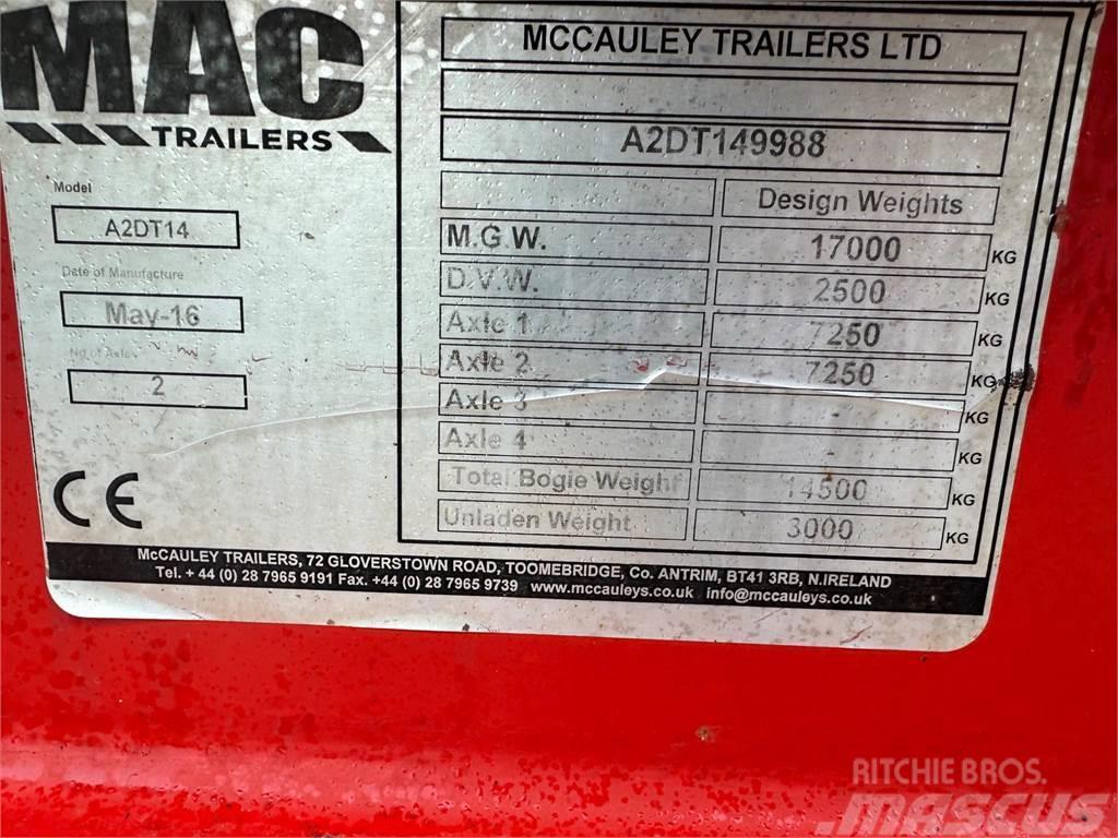  AG McCauley 14 Ton Dump Trailer, Oil & Air Brakes Billenő Mezőgazdasági pótkocsik