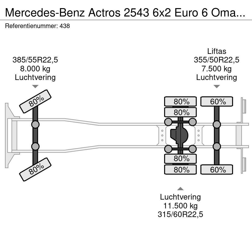 Mercedes-Benz Actros 2543 6x2 Euro 6 Omars 11 Tons Plateau 5 Ton Járműszállítók