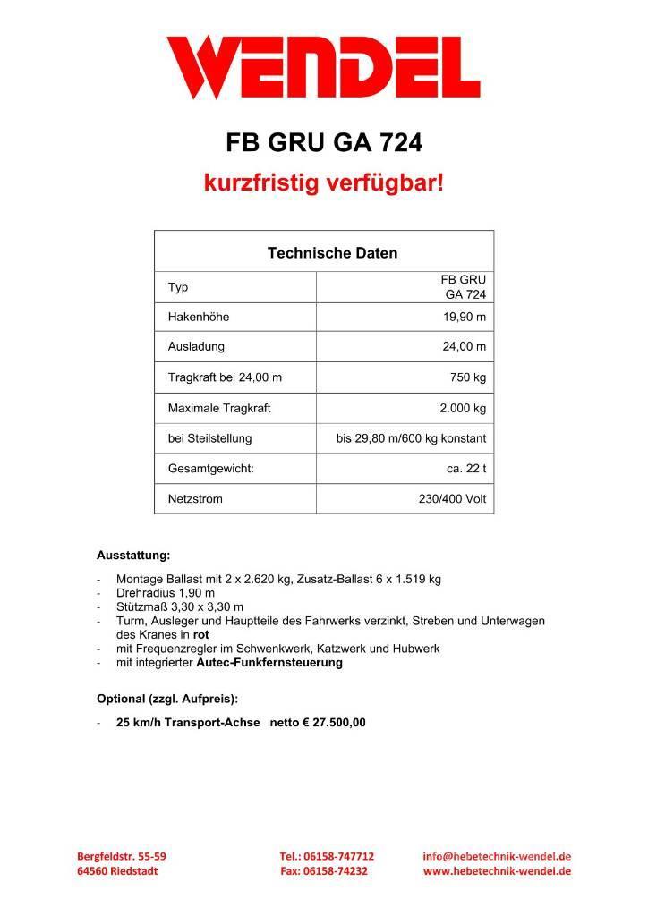 FB GRU GA 724 - Turmdrehkran - Baukran - Kran Torony daruk