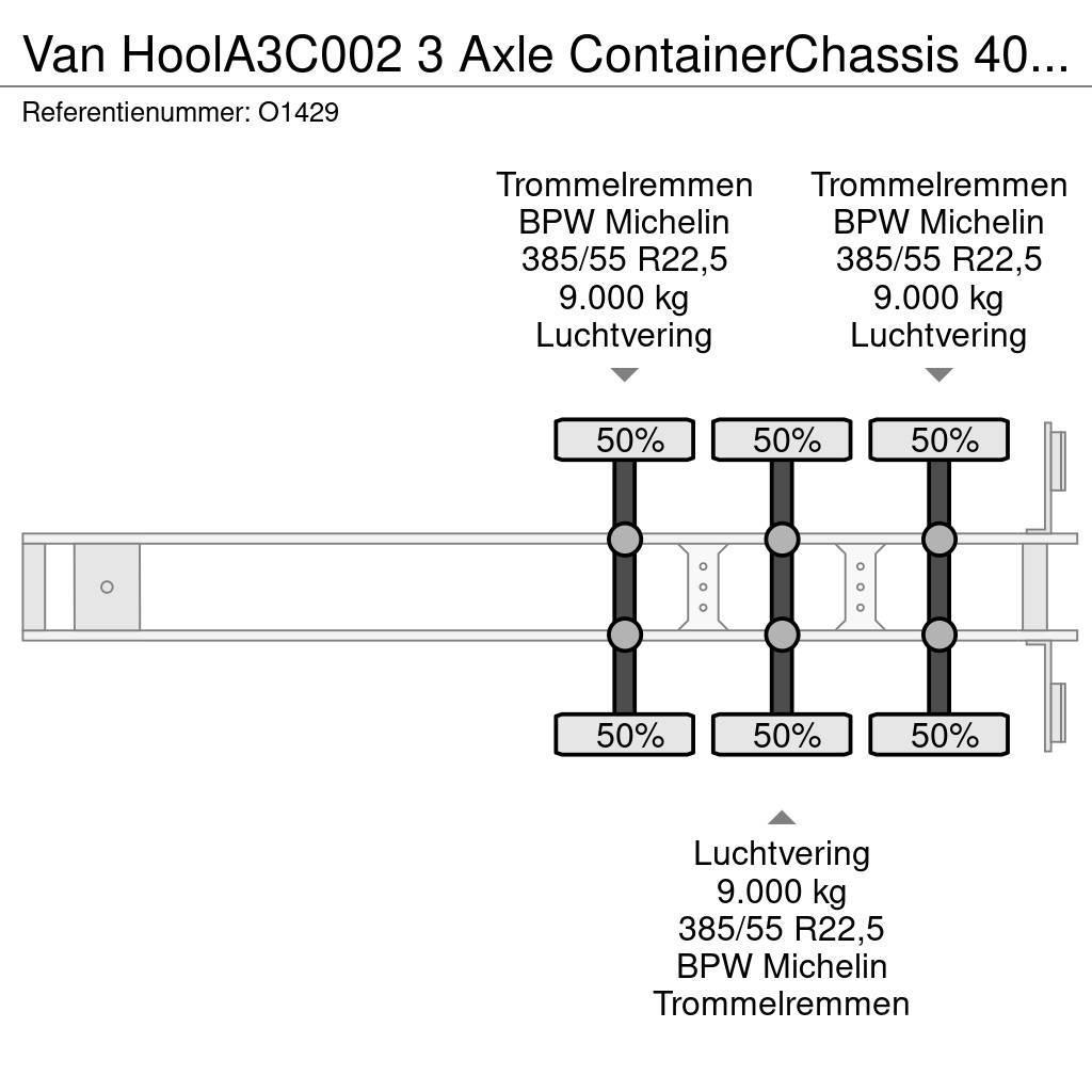 Van Hool A3C002 3 Axle ContainerChassis 40/45FT - Galvinise Konténerkeret / Konténeremelő félpótkocsik