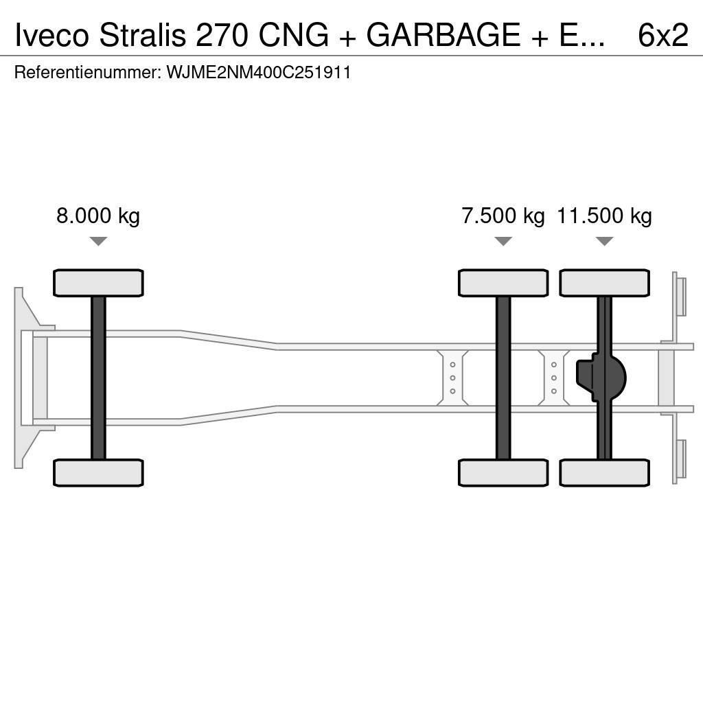 Iveco Stralis 270 CNG + GARBAGE + EURO 5 + 6X2 + RETARDE Hulladék szállítók