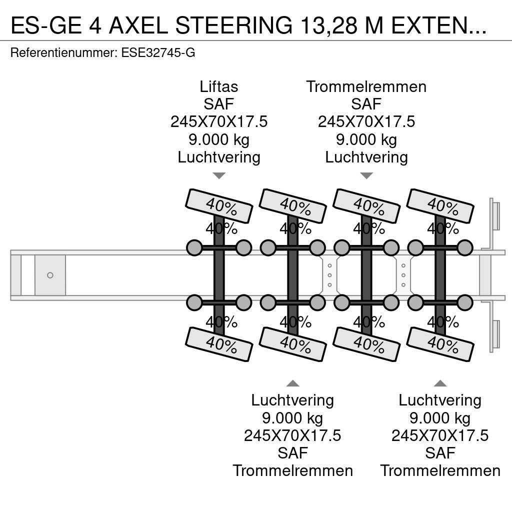 Es-ge 4 AXEL STEERING 13,28 M EXTENDABLE Mélybölcsős félpótkocsik