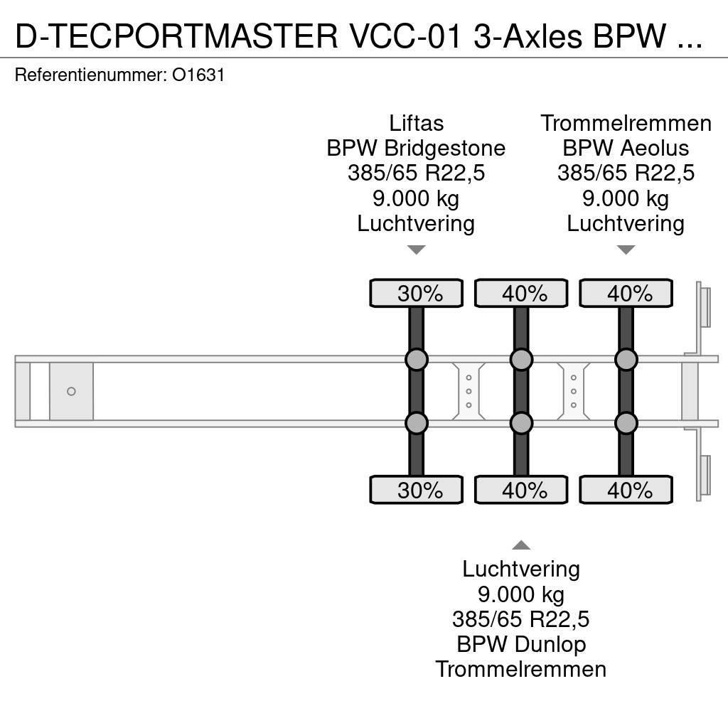 D-tec PORTMASTER VCC-01 3-Axles BPW - Drumbrakes - Lift- Konténerkeret / Konténeremelő félpótkocsik