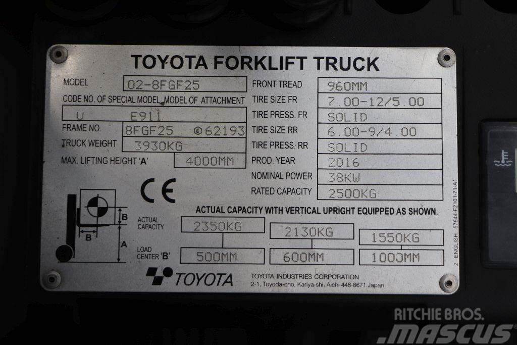 Toyota 02-8FGF25 Gázüzemű targoncák