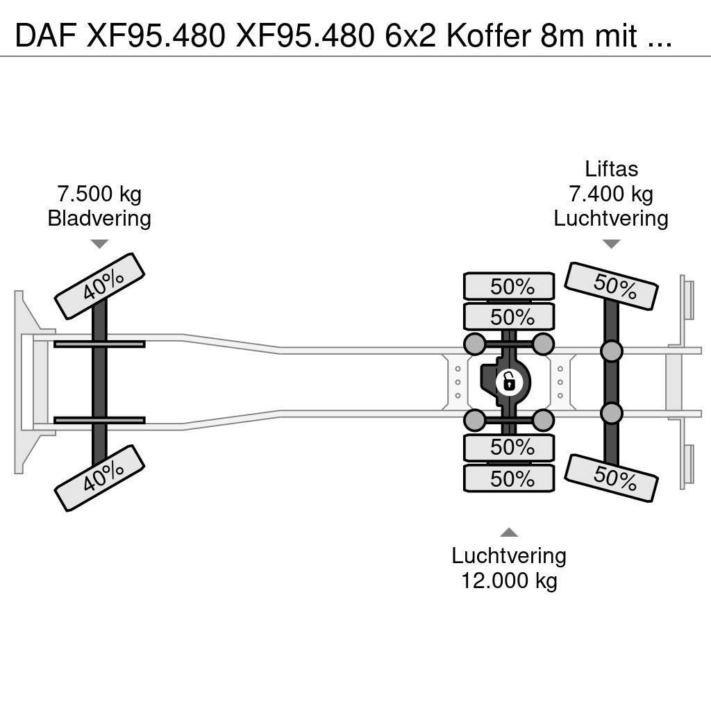 DAF XF95.480 XF95.480 6x2 Koffer 8m mit LBW Dobozos teherautók