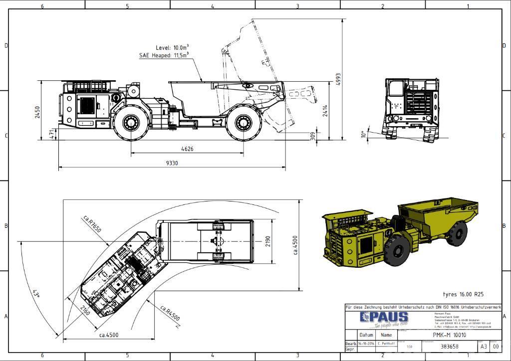 Paus PMKM 10010 / Mining / Dump Truck Földalatti Teherautók