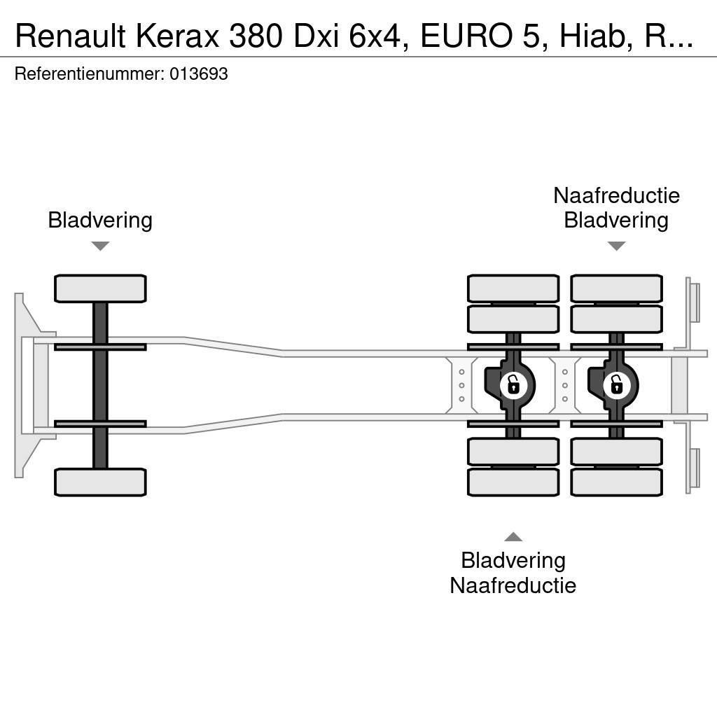 Renault Kerax 380 Dxi 6x4, EURO 5, Hiab, Remote, Steel Sus Platós / Ponyvás teherautók