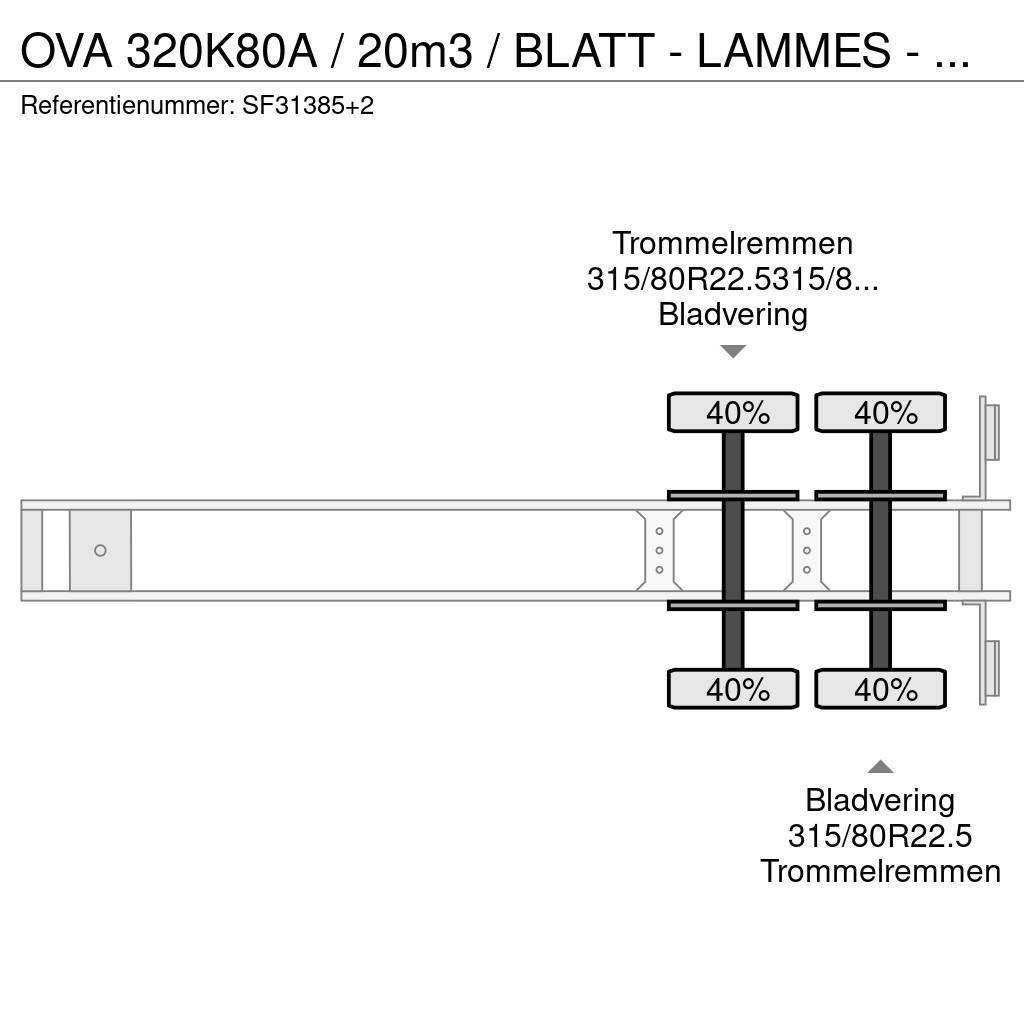 OVA 320K80A / 20m3 / BLATT - LAMMES - SPRING Billenő félpótkocsik