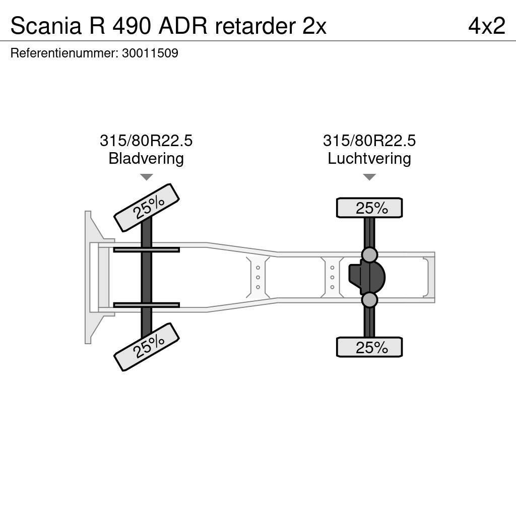 Scania R 490 ADR retarder 2x Nyergesvontatók