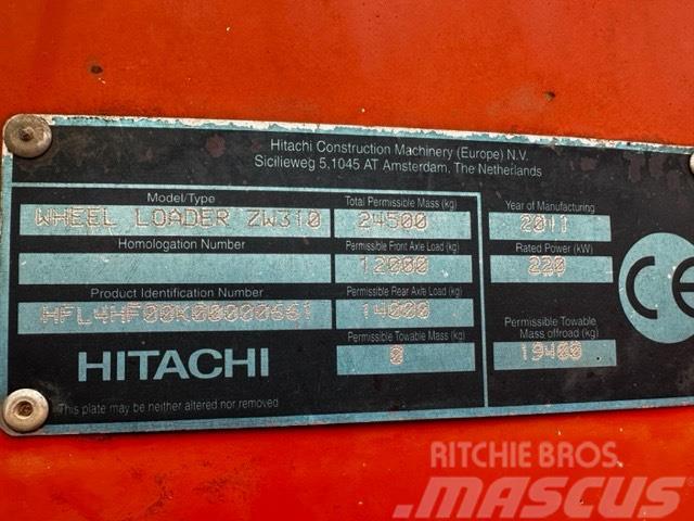 Hitachi ZW 310 PARTS ONLY Gumikerekes homlokrakodók