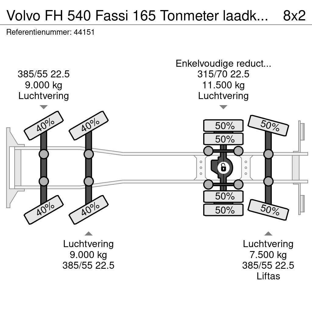 Volvo FH 540 Fassi 165 Tonmeter laadkraan + Fly-Jib Just Terepdaruk