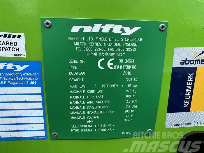 Niftylift HR17N Hybrid, hoogwerker, 17 meter Egyéb felvonók és állványok
