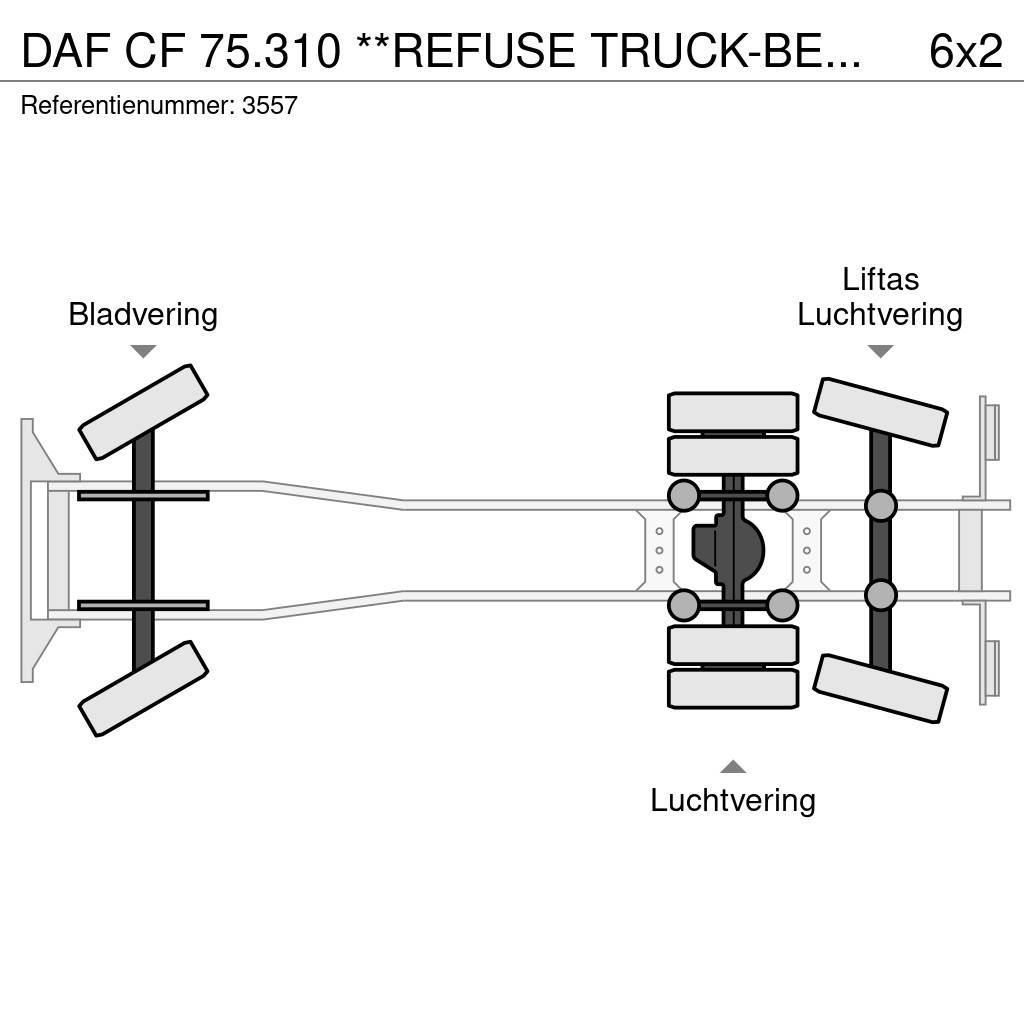 DAF CF 75.310 **REFUSE TRUCK-BENNE ORDURE-EURO 4** Hulladék szállítók