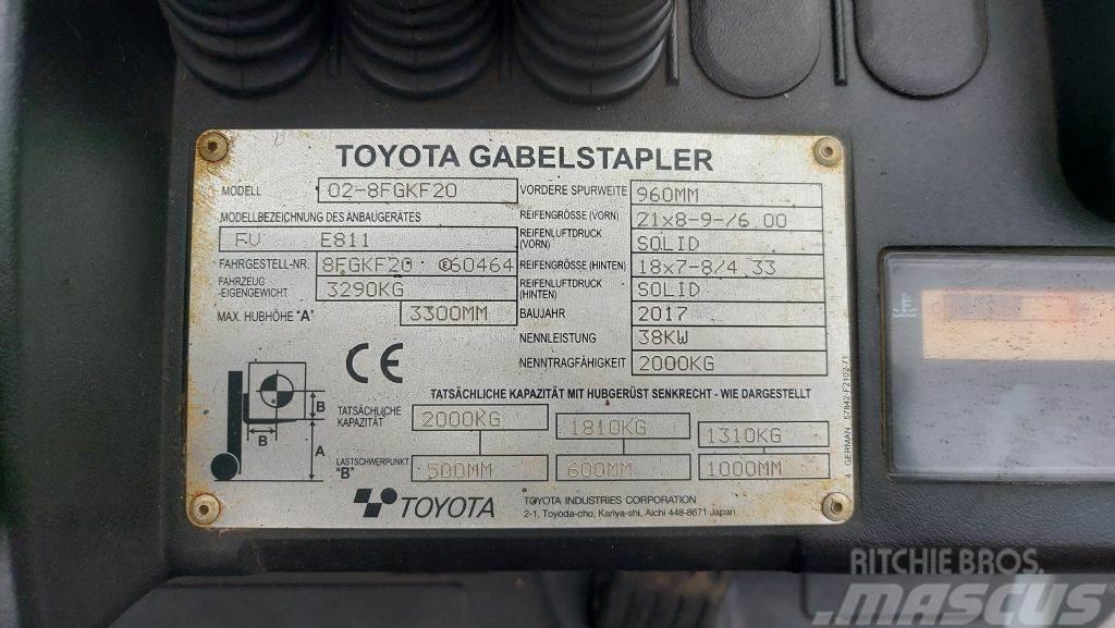 Toyota 8FGKF20 // SS // 1.404 Std. Gázüzemű targoncák