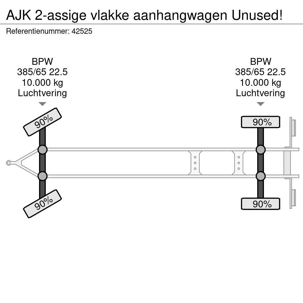 AJK 2-assige vlakke aanhangwagen Unused! Konténer keret / Konténeremelő pótkocsik