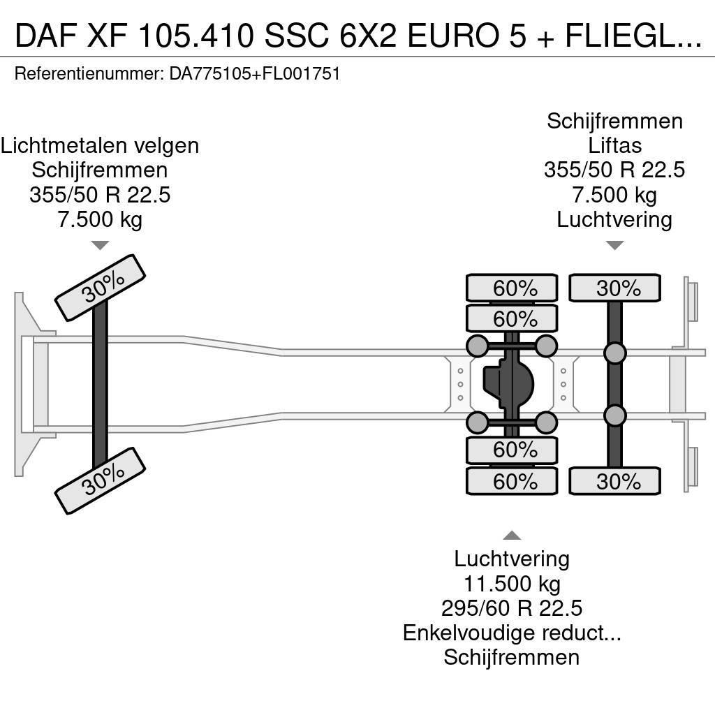 DAF XF 105.410 SSC 6X2 EURO 5 + FLIEGL 2 AXLE Hűtős