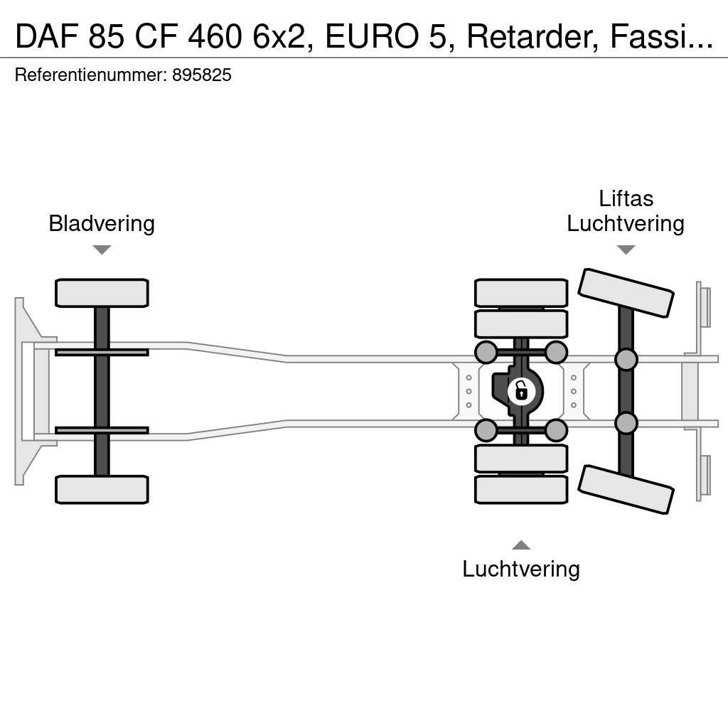 DAF 85 CF 460 6x2, EURO 5, Retarder, Fassi, Remote, Ma Platós / Ponyvás teherautók
