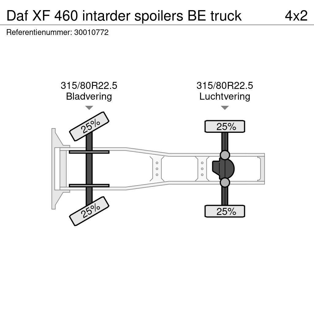 DAF XF 460 intarder spoilers BE truck Nyergesvontatók