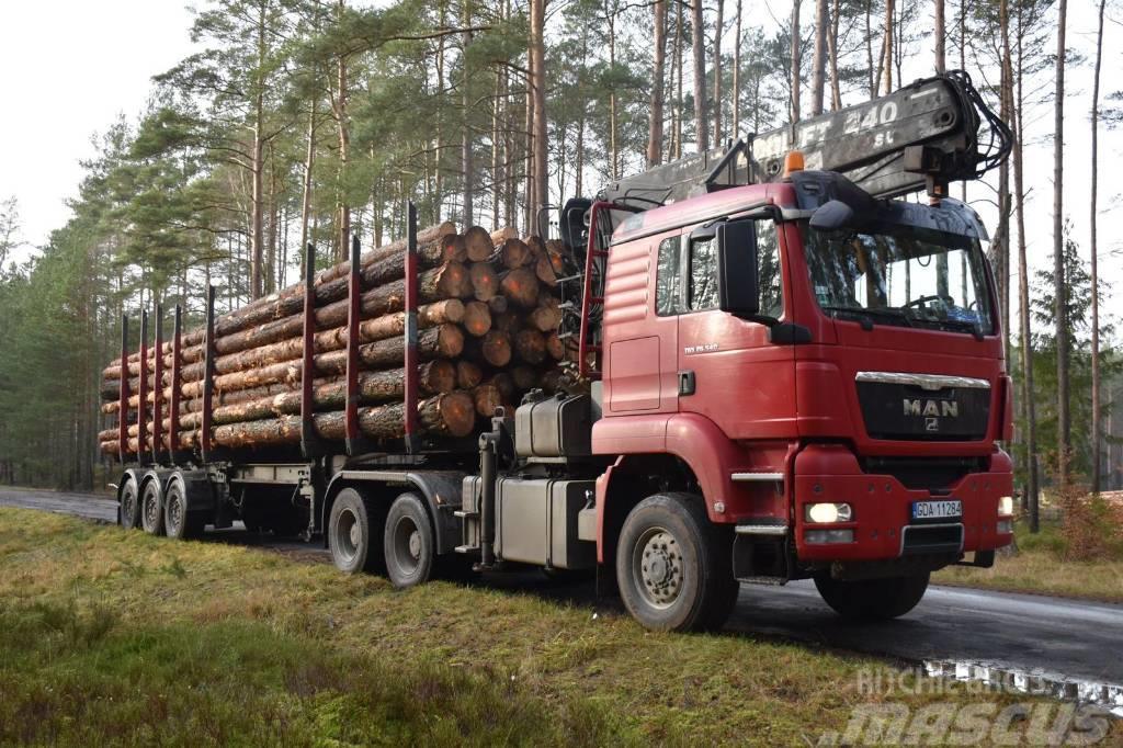 MAN TGS 26.540 6X6 z dźwigiem do przewozu drewna Rönkszállító teherautók
