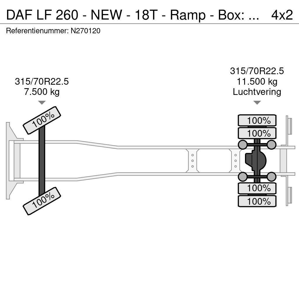 DAF LF 260 - NEW - 18T - Ramp - Box: 7.50 - 2.50 - Too Járműszállítók