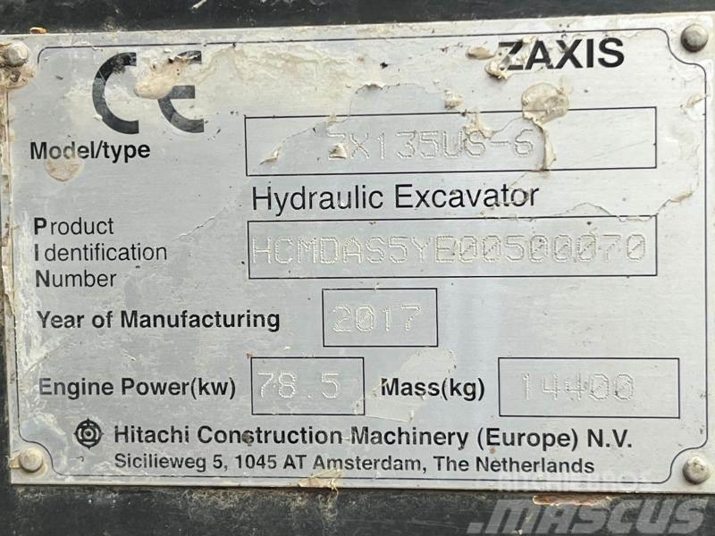 Hitachi Pelle sur chenille ZX135 US 14T Lánctalpas kotrók