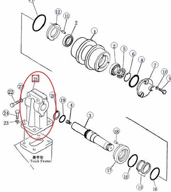 Shantui SD22 carrier roller bracket 154-30-11292 Lánctalpak, láncok és futóművek