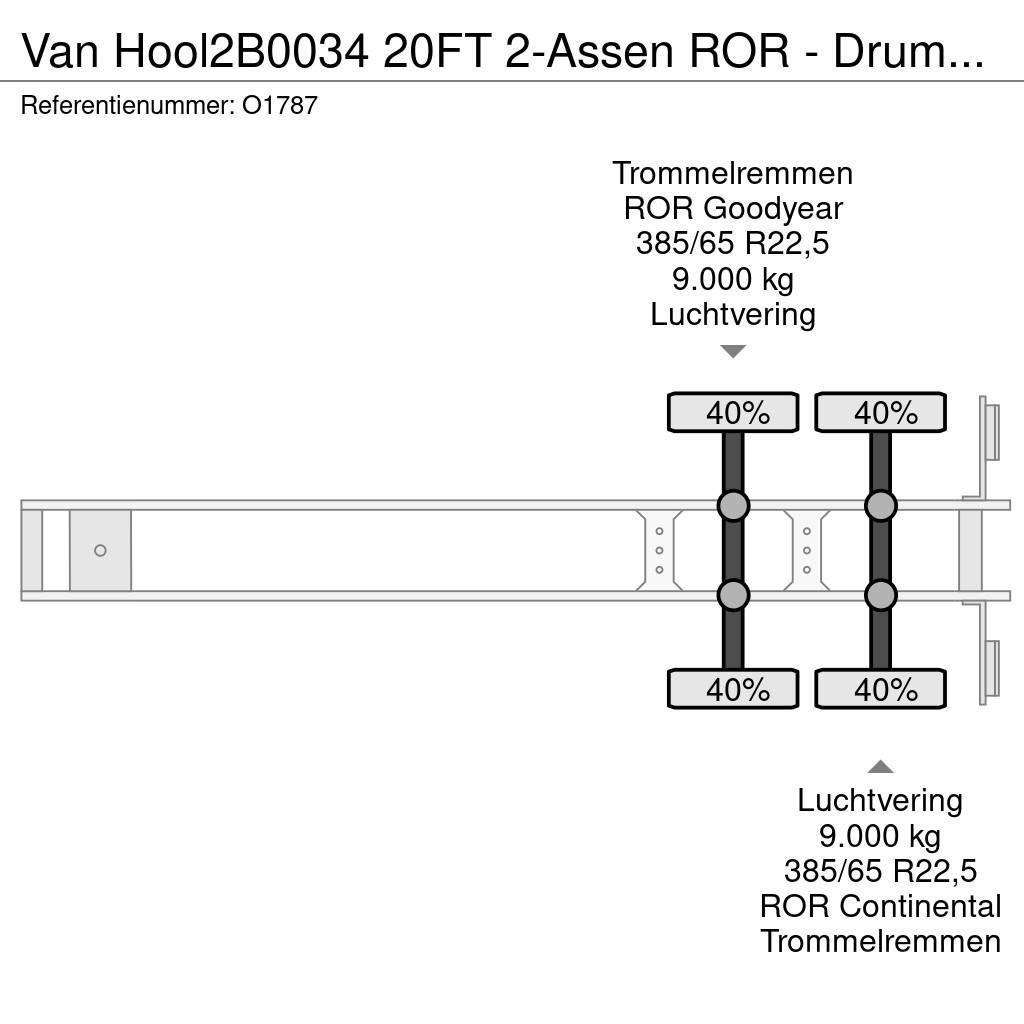 Van Hool 2B0034 20FT 2-Assen ROR - DrumBrakes - Airsuspensi Konténerkeret / Konténeremelő félpótkocsik