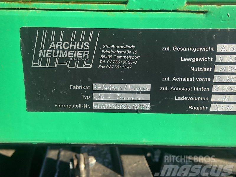  Archus Neumeier 3 Seiten Kipper Anhänger 16 t. Billenő teherautók