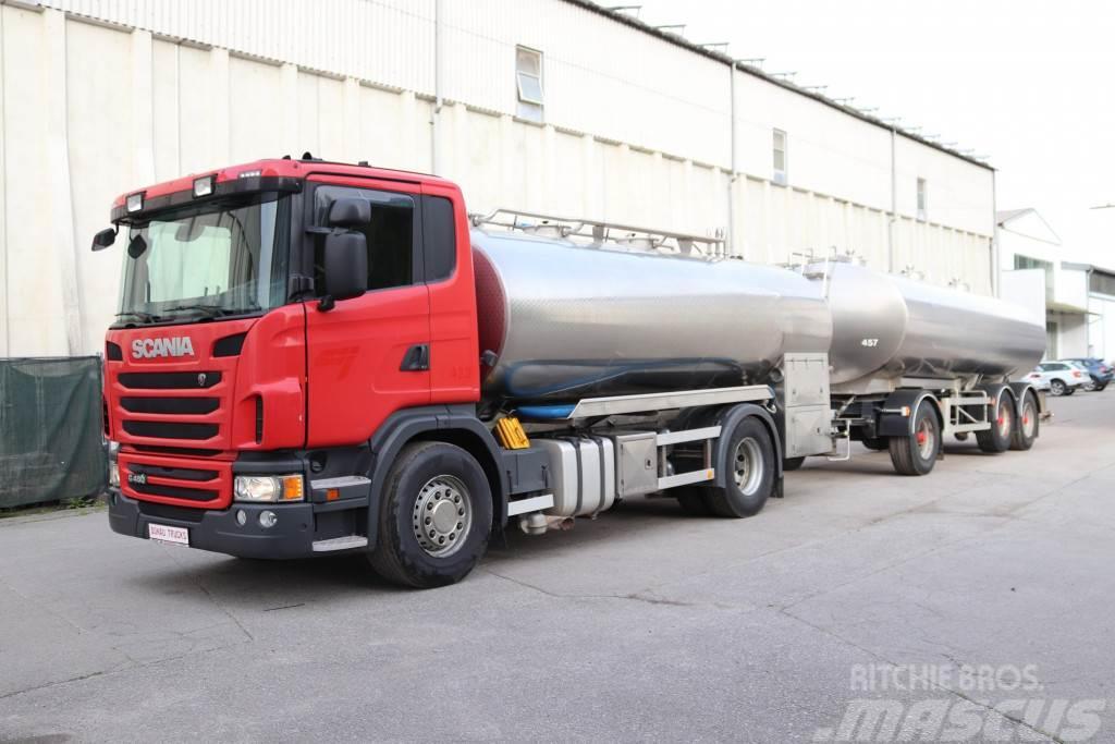 Scania G480 Milchtank isoliert Lkw + Anhänger Tartályos teherautók