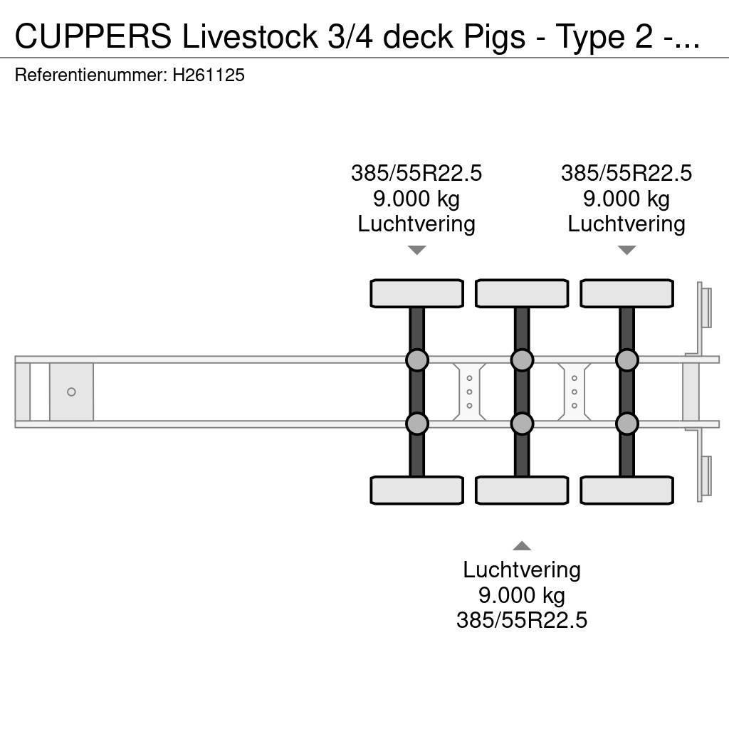  CUPPERS Livestock 3/4 deck Pigs  - Type 2 - Water Állatszállító félpótkocsik