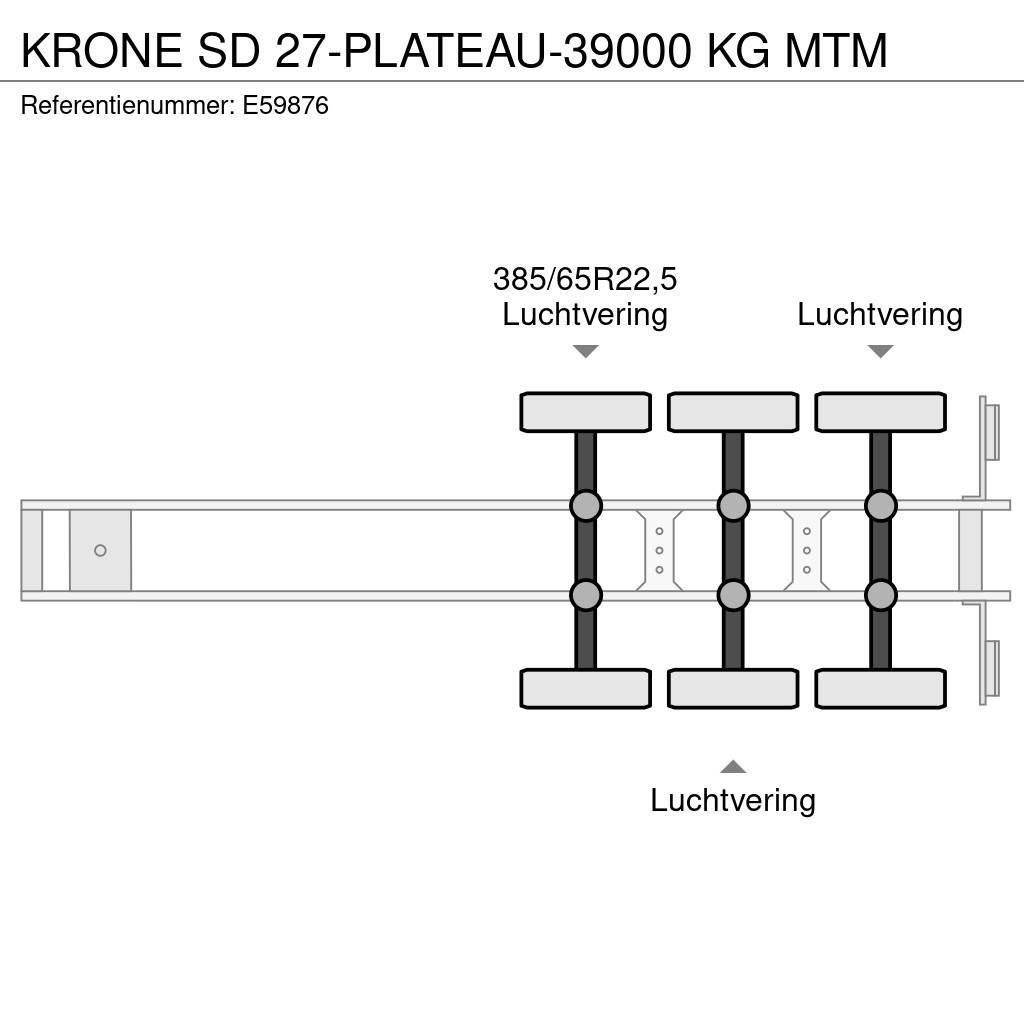 Krone SD 27-PLATEAU-39000 KG MTM Platós / Ponyvás félpótkocsik